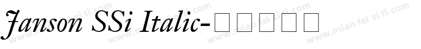 Janson SSi Italic字体转换